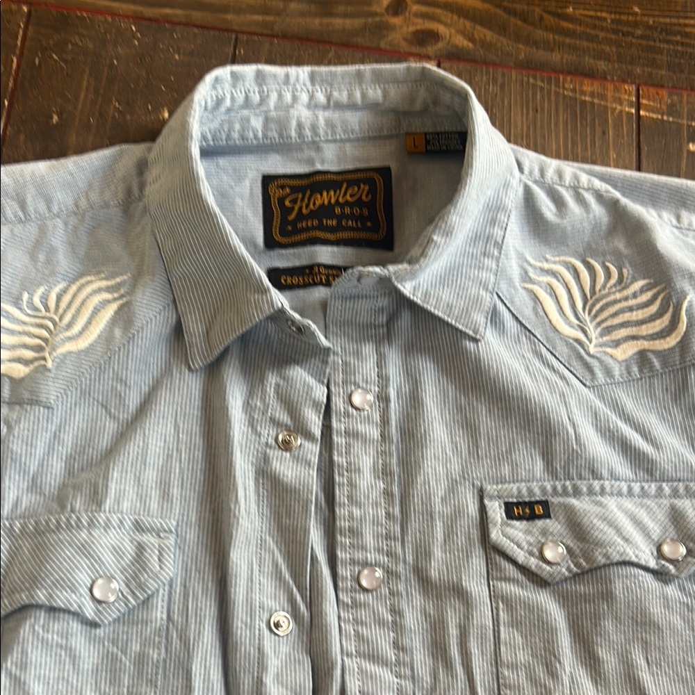 Howler Bros blue Striped Shirt